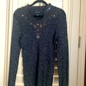 Lauren Michelle Medium Long Sleeve Metallic Beaded